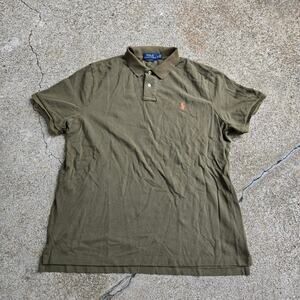 Vtg Y2k POLO RALPH LAUREN Classic Fit Small Horse Logo Earthtone Polo Shirt XL